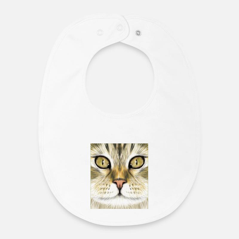 Chat des forêts norvégiennes - Bavoir bébé bio - blanc