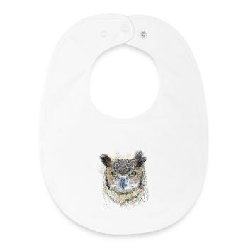 Owl - Baby Organic Bib - white - Front