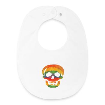 Farbiger Totenschädel - Baby Organic Lätzchen - Weiß - Vorne