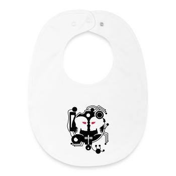 Cyber Love circuit with two cyborgs - Baby Organic Bib - white - Front