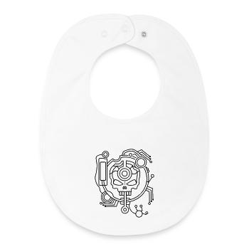 Cyber Skull Skull as a circuit - Baby Organic Bib - white - Front