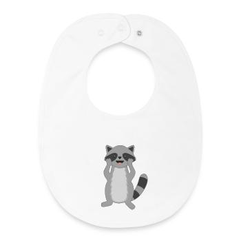 Ratons laveurs - Bavoir bébé bio - blanc - Devant