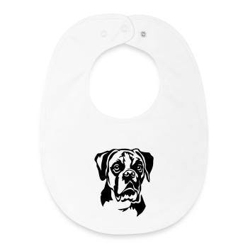 Boxer Head - Baby Organic Bib - white - Front