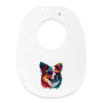 cooler Hund - Baby Organic Lätzchen - Weiß - Vorne