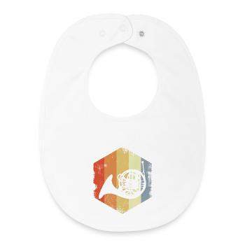 Horn Retro Look - Baby Organic Bib - white - Front