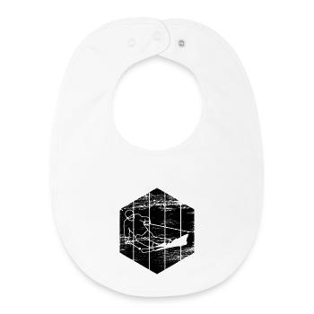Funny Skier Sketch - Baby Organic Bib - white - Front