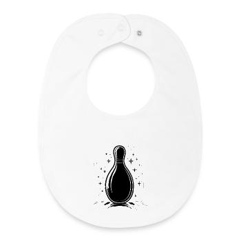 Bowling Drawing - Baby Organic Bib - white - Front