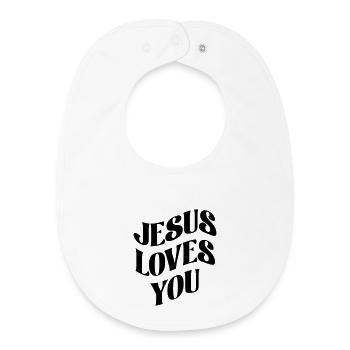 Jesus loves you - Baby Organic Bib - white - Front