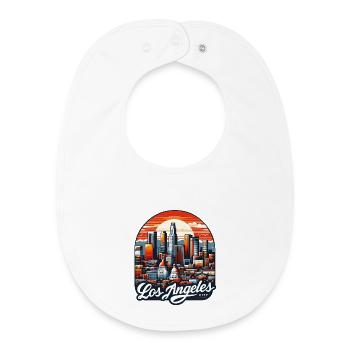Los Angeles Dreamscape: Lebendige Stadtatmosphäre Kunst - Baby Organic Lätzchen - Weiß - Vorne