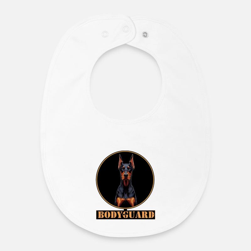 Garde du corps Doberman Circle - Bavoir bébé bio - blanc