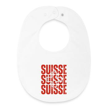 Drapeau de la Suisse, fierté suisse - Bavoir bébé bio - blanc - Devant