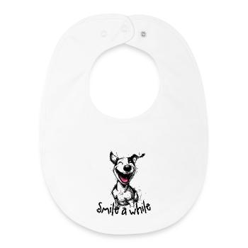 Smiling Dog – Good mood motif for dog fans - Baby Organic Bib - white - Front