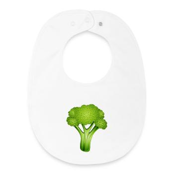 Bright green broccoli in a stylish comic style - Baby Organic Bib - white - Front