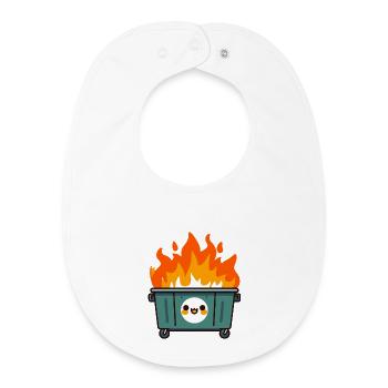 Niedlicher flammender Mülleimer - Baby Organic Lätzchen - Weiß - Vorne