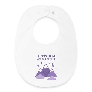 La montagne vous appelle ! Ski / Alpinisme - Bavoir bébé bio - blanc - Devant