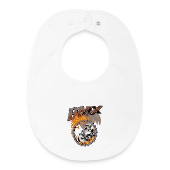 Anneau de feu pour les pilotes de BMX - Bavoir bébé bio - blanc - Devant