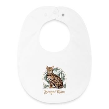 Mignonne maman chatte Bengalie - Bavoir bébé bio - blanc - Devant