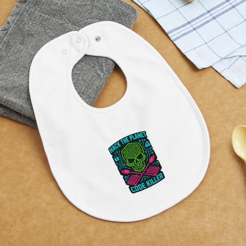 Hack the Planet Code Killer - Cybersécurité Bavoir bébé bio