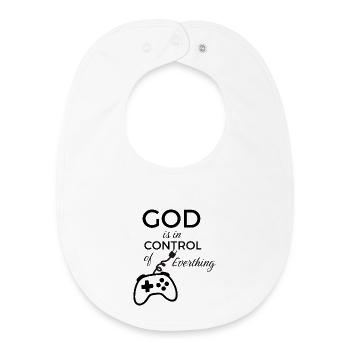 Dieu contrôle - Foi et confiance chrétiennes - Bavoir bébé bio - blanc - Devant