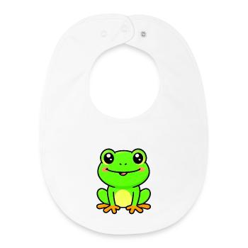 Charme de grenouille citron vert brillante - Bavoir bébé bio - blanc - Devant
