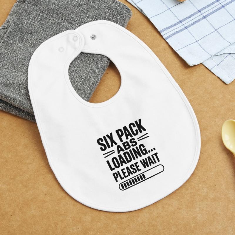Six Pack Abs Loading... Please Wait Baby Organic Bib