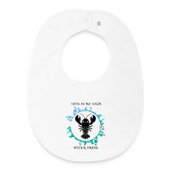 My sign is Cancer - Baby Organic Bib - white - Front