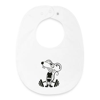 Pump Maus kontur 2c - Baby Organic Lätzchen - Weiß - Vorne