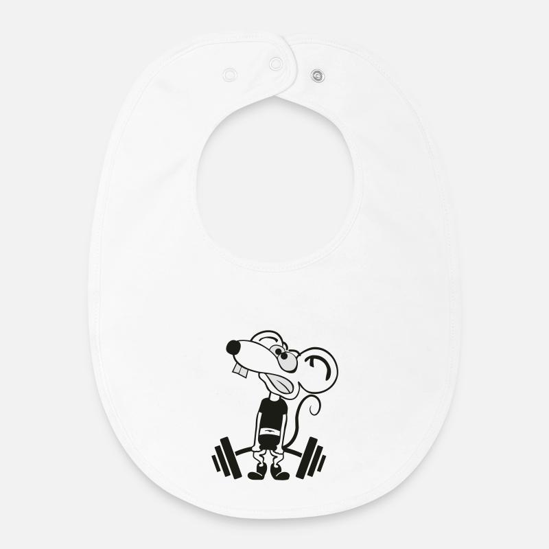 Pump Maus kontur 2c - Bavoir bébé bio - blanc