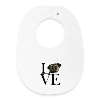 Mops black - Baby Organic Bib - white - Front