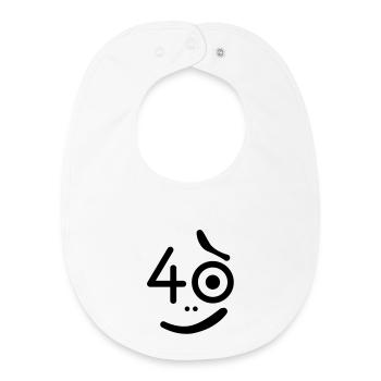 40 years - so what? - Baby Organic Bib - white - Front