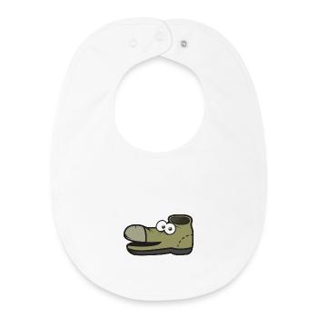 Kindershirt Schuhshirt Kindermotiv alter Schuh - Baby Organic Lätzchen - Weiß - Vorne