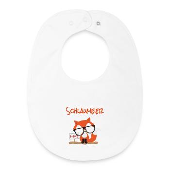 Children's motif: Schlaumeier Fuchs - Baby Organic Bib - white - Front
