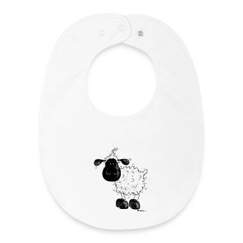 Cute sheep shirt design - Baby Organic Bib - white - Front