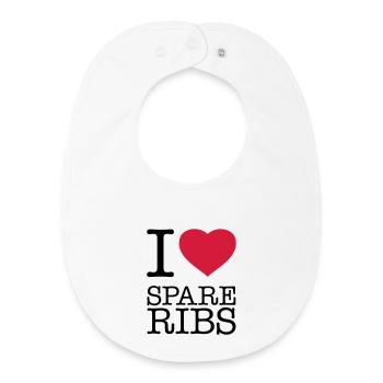 I LOVE SPARE RIBS - Baby Organic Lätzchen - Weiß - Vorne