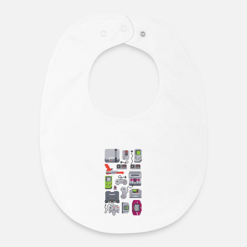 Consoles retrogaming - Bavoir bébé bio - blanc