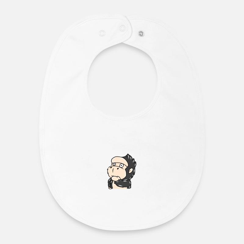 gorille - Bavoir bébé bio - blanc