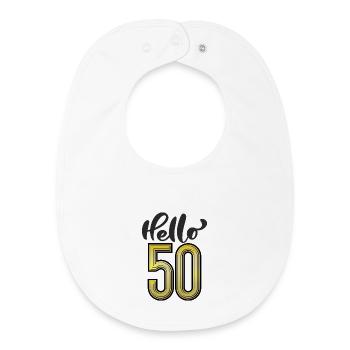 Hello 50 - Baby Organic Lätzchen - Weiß - Vorne