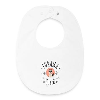 No Drama Llama Queen - Baby Organic Bib - white - Front