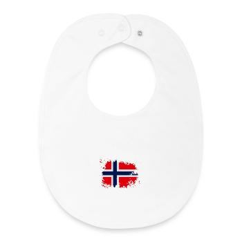 Norway Flag Splash - Baby Organic Bib - white - Front