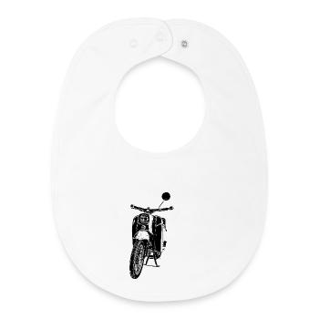 Cyclomoteur Schwalbe - Bavoir bébé bio - blanc - Devant