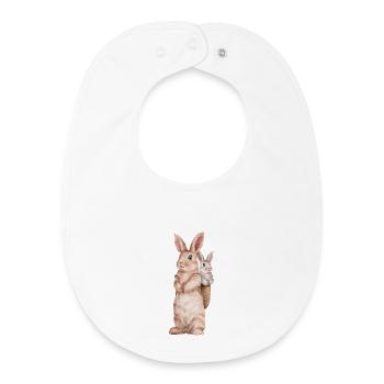 Lapin Lapin Floppy Oreille Lapin de Pâques Lapin Maman - Bavoir bébé bio - blanc - Devant