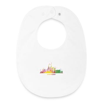 Stuttgart Skyline Tour de télévision colorée de Stuttgart - Bavoir bébé bio - blanc - Devant