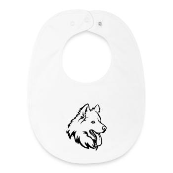 Tête samoyède - Bavoir bébé bio - blanc - Devant