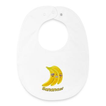 I Love bananas - Baby Organic Bib - white - Front