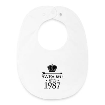 Jahrgang 1987 - Fantastisch seit 1987 - Baby Organic Lätzchen - Weiß - Vorne