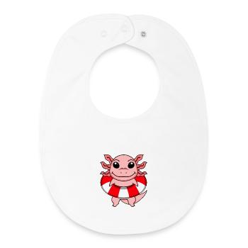 Axolotl Natation Bouée de sauvetage - Bavoir bébé bio - blanc - Devant