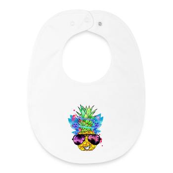 Ananas Kunst - Baby Organic Lätzchen - Weiß - Vorne