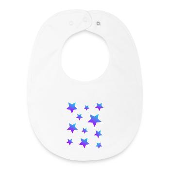 Sterne Sternenpaket Blau-lila - Baby Organic Lätzchen - Weiß - Vorne