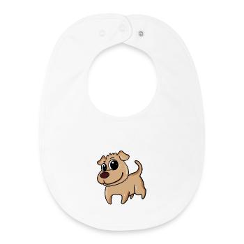 Cute dog - Baby Organic Bib - white - Front