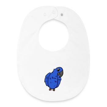 Oiseau perroquet d’ara jacinthe - Bavoir bébé bio - blanc - Devant